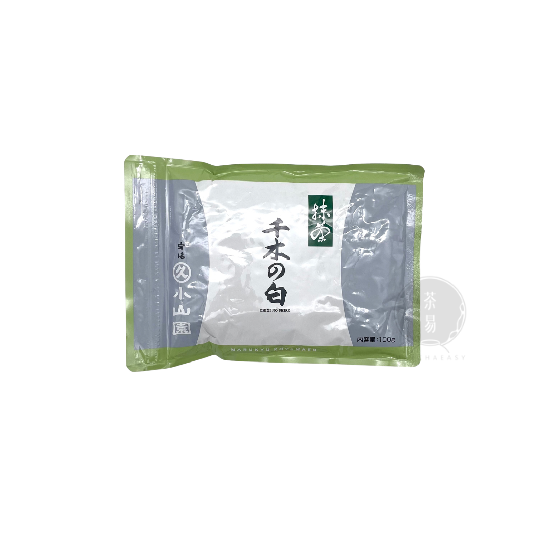 丸久小山園千木之白抹茶 100g 袋裝，綠色封口鋁袋