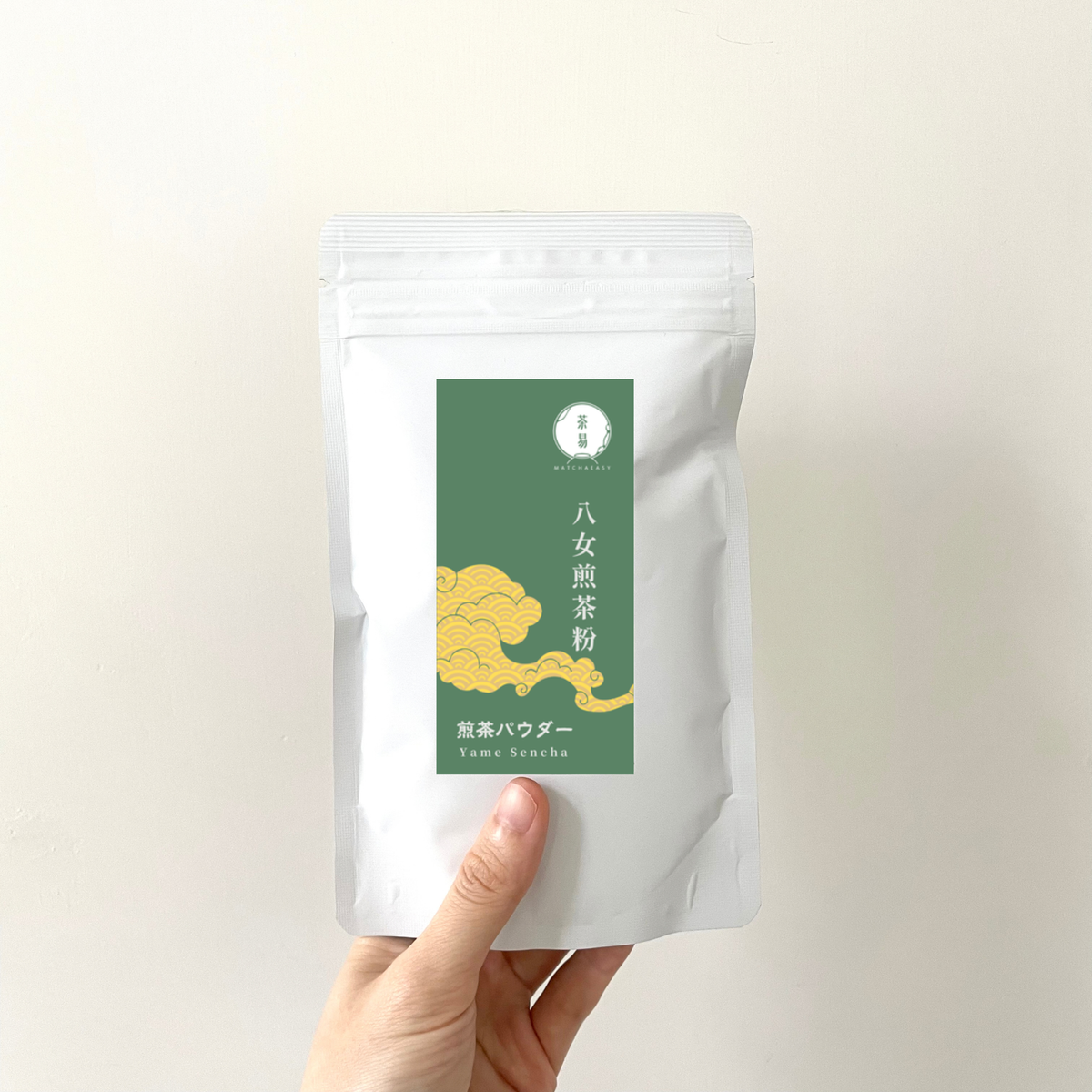 茶易 MatchaEasy 八女煎茶粉，白色夾鏈袋