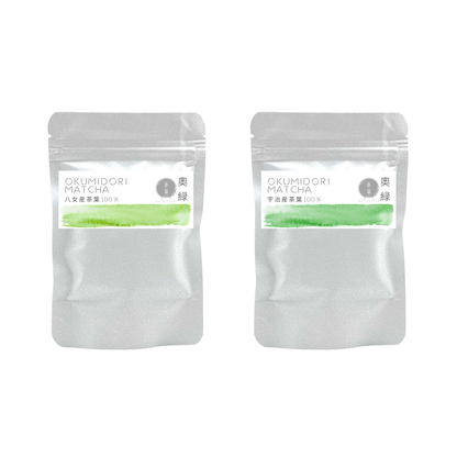Two packs of Okumidori matcha 20g